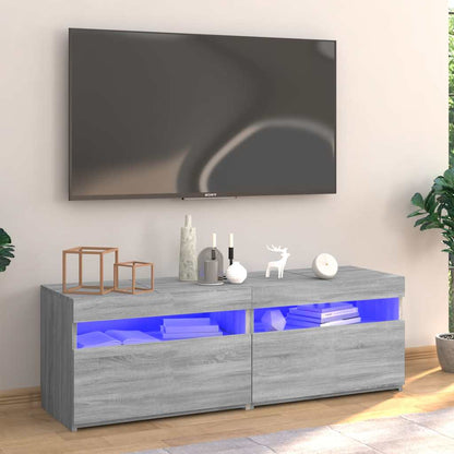 Meuble TV vidaXL avec lumières LED gris Sonoma 120x35x40 cm