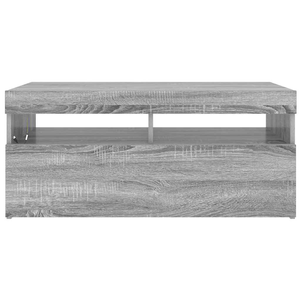 Meuble TV vidaXL avec lumières LED gris Sonoma 90x35x40 cm