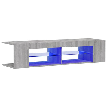 Meuble TV vidaXL avec lumières LED gris Sonoma 135x39x30 cm