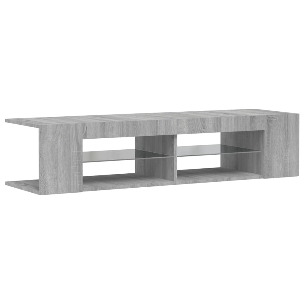 Meuble TV vidaXL avec lumières LED gris Sonoma 135x39x30 cm