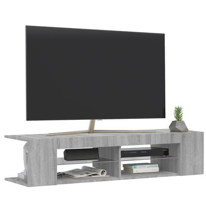 Meuble TV vidaXL avec lumières LED gris Sonoma 135x39x30 cm