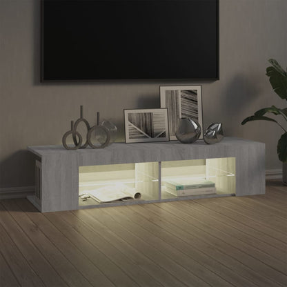 Meuble TV vidaXL avec lumières LED gris Sonoma 135x39x30 cm