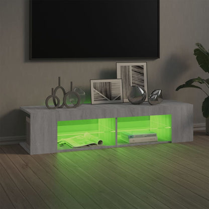 Meuble TV vidaXL avec lumières LED gris Sonoma 135x39x30 cm