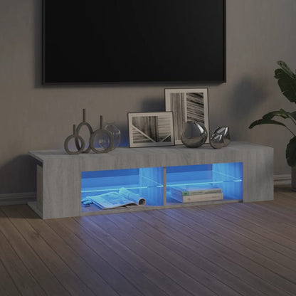 Meuble TV vidaXL avec lumières LED gris Sonoma 135x39x30 cm
