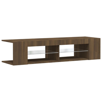 Meuble TV vidaXL avec lumières LED marron aspect chêne 135x39x30 cm