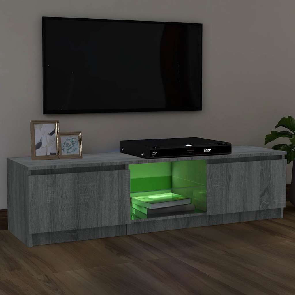 Meuble TV vidaXL avec lumières LED gris Sonoma 120x30x36 cm