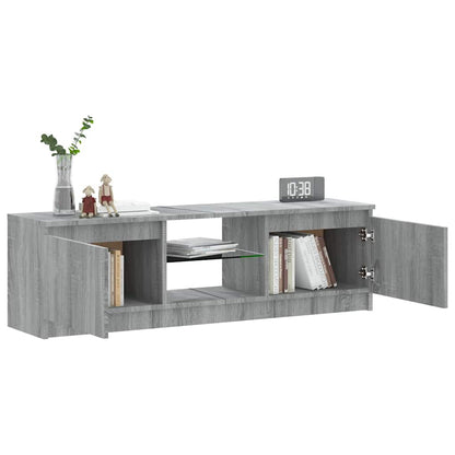 TV-Schrank mit LED-Leuchten Grau Sonoma 120x30x36 cm