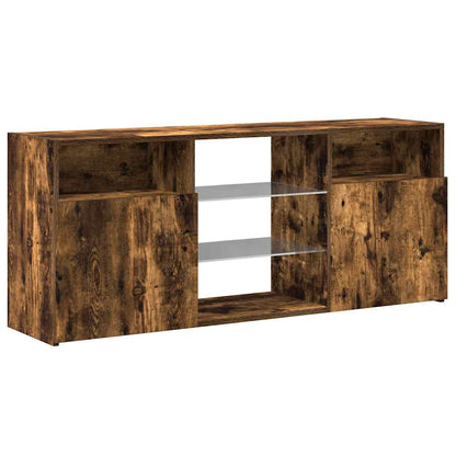 Meuble TV vidaXL avec lumières LED chêne fumé 120x30x50 cm