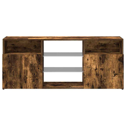 Meuble TV vidaXL avec lumières LED chêne fumé 120x30x50 cm