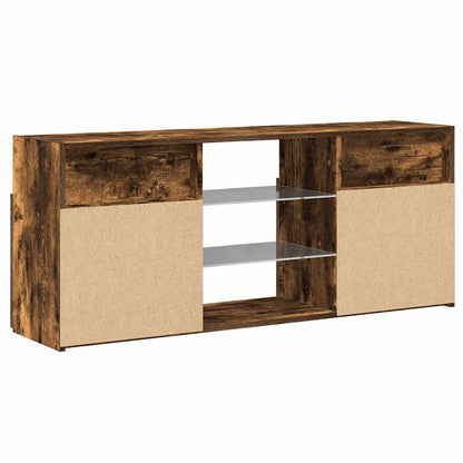 Meuble TV vidaXL avec lumières LED chêne fumé 120x30x50 cm