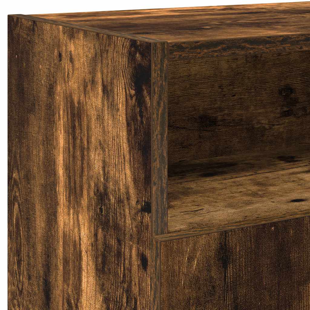 Meuble TV vidaXL avec lumières LED chêne fumé 120x30x50 cm