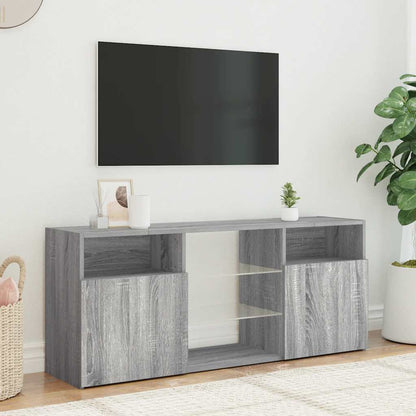 Meuble TV vidaXL avec lumières LED gris Sonoma 120x30x50 cm