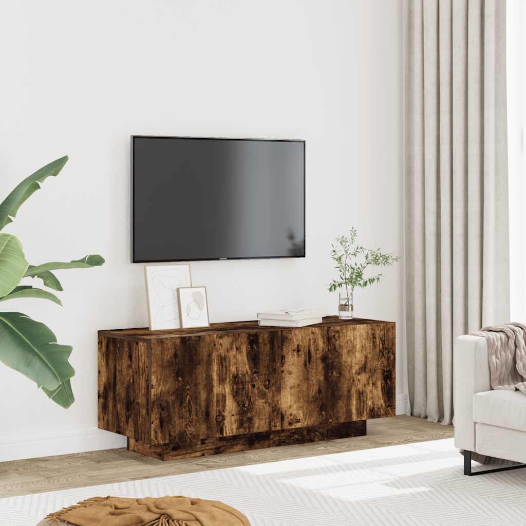 vidaXL Meuble TV chêne fumé 100x35x40 cm bois d'ingénierie