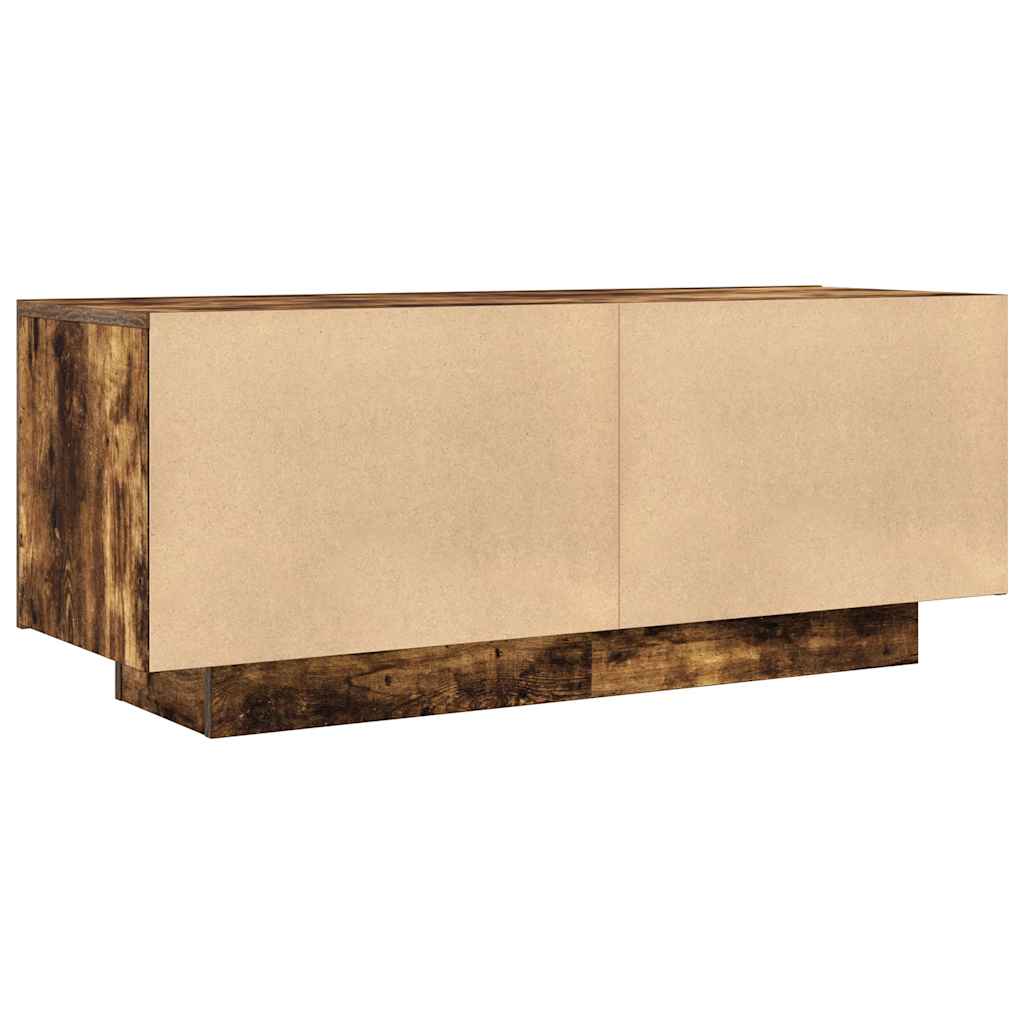vidaXL Meuble TV chêne fumé 100x35x40 cm bois d'ingénierie