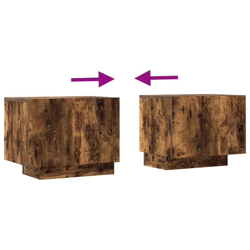 vidaXL Meuble TV chêne fumé 100x35x40 cm bois d'ingénierie