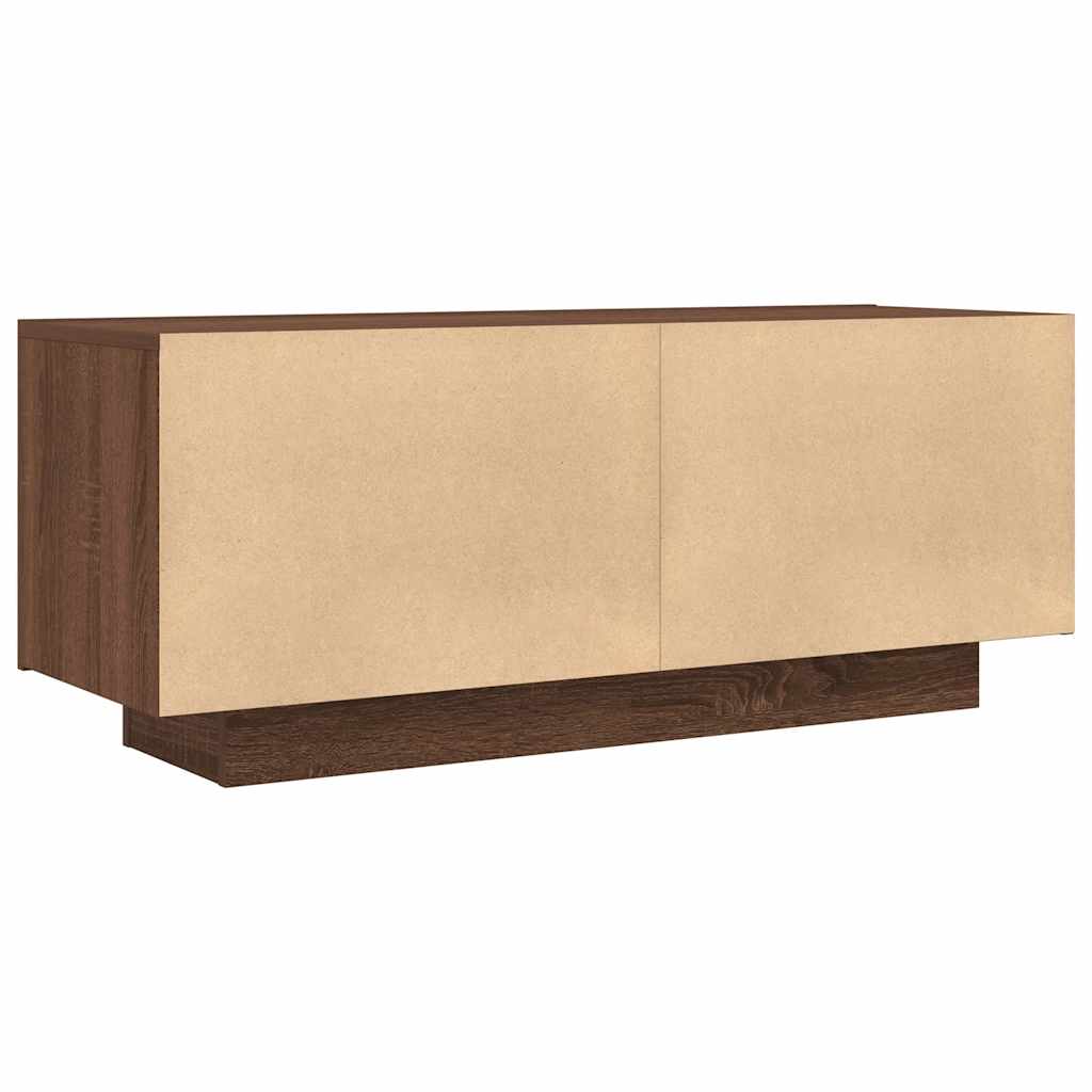 vidaXL Meuble TV marron aspect chêne 100x35x40 cm bois d'ingénierie