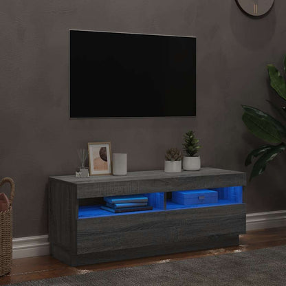 Meuble TV vidaXL avec lumières LED gris Sonoma 100x35x40 cm
