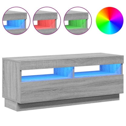 Meuble TV vidaXL avec lumières LED gris Sonoma 100x35x40 cm
