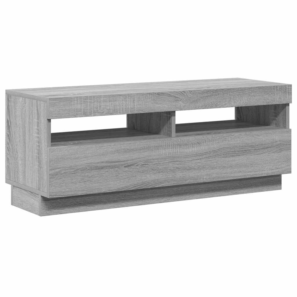 Meuble TV vidaXL avec lumières LED gris Sonoma 100x35x40 cm