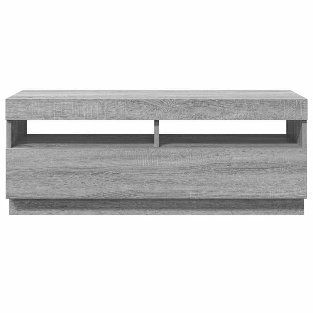 Meuble TV vidaXL avec lumières LED gris Sonoma 100x35x40 cm