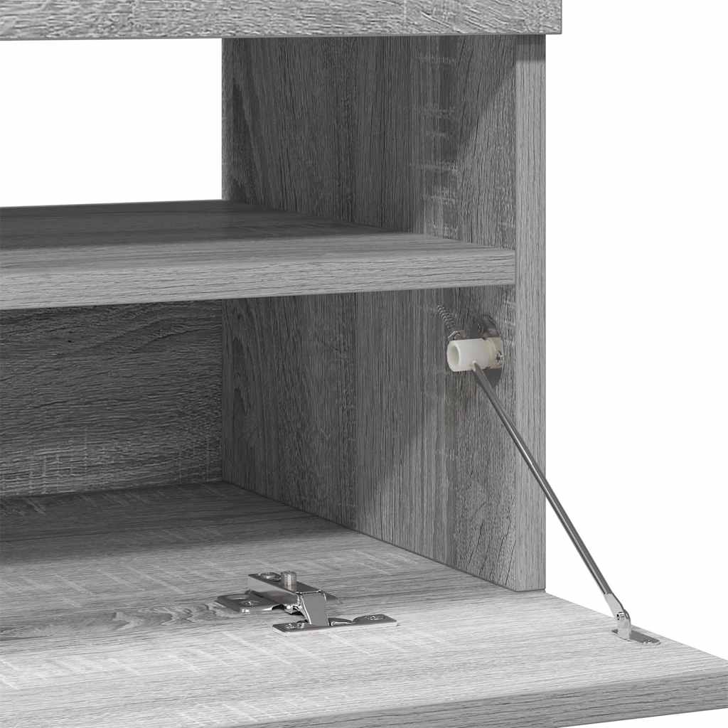 Meuble TV vidaXL avec lumières LED gris Sonoma 100x35x40 cm