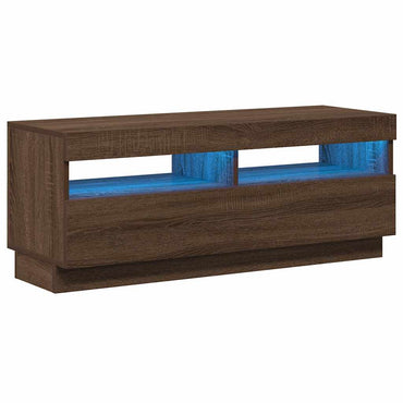 Meuble TV vidaXL avec lumières LED marron aspect chêne 100x35x40 cm