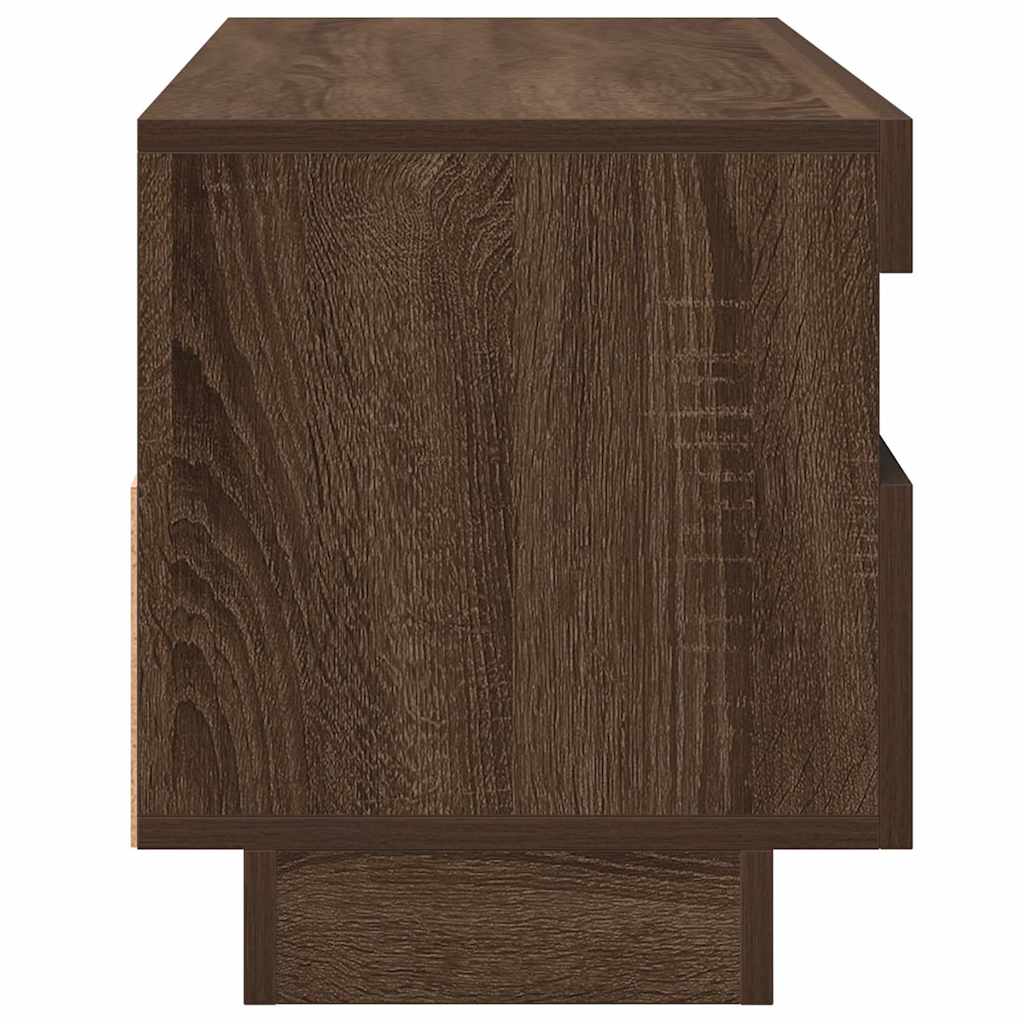 Meuble TV vidaXL avec lumières LED marron aspect chêne 100x35x40 cm