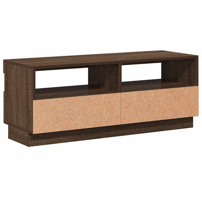 Meuble TV vidaXL avec lumières LED marron aspect chêne 100x35x40 cm