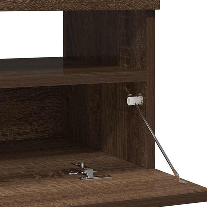 Meuble TV vidaXL avec lumières LED marron aspect chêne 100x35x40 cm