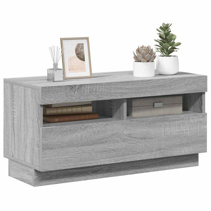 vidaXL Meuble TV avec lumières LED gris Sonoma 80x35x40 cm