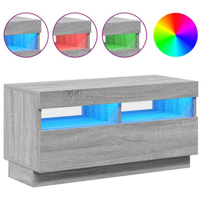 vidaXL Meuble TV avec lumières LED gris Sonoma 80x35x40 cm