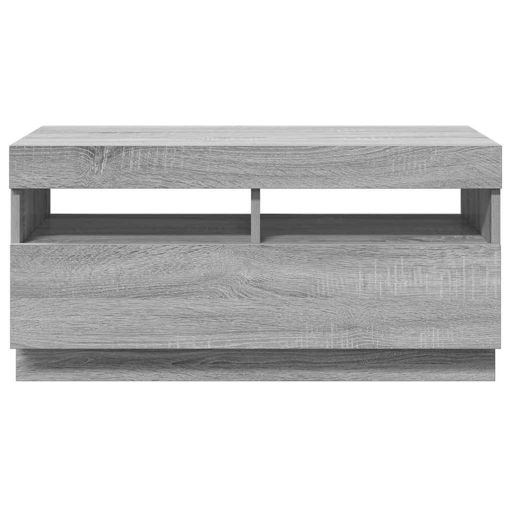 vidaXL Meuble TV avec lumières LED gris Sonoma 80x35x40 cm