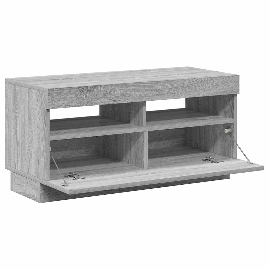 vidaXL Meuble TV avec lumières LED gris Sonoma 80x35x40 cm