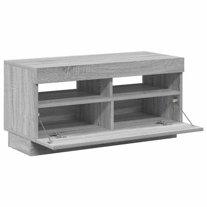 vidaXL Meuble TV avec lumières LED gris Sonoma 80x35x40 cm