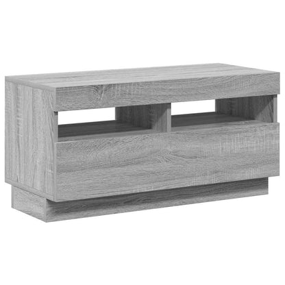 vidaXL Meuble TV avec lumières LED gris Sonoma 80x35x40 cm