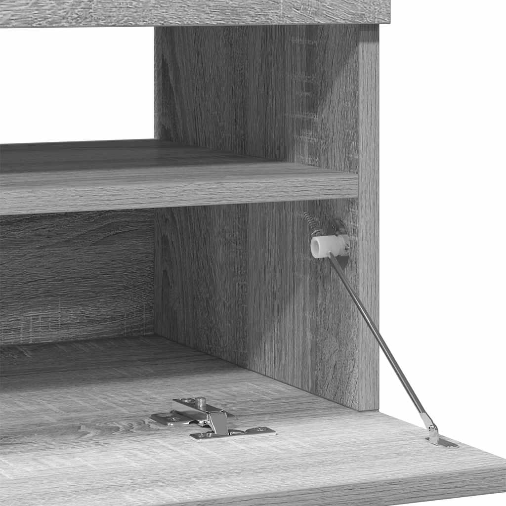 vidaXL Meuble TV avec lumières LED gris Sonoma 80x35x40 cm