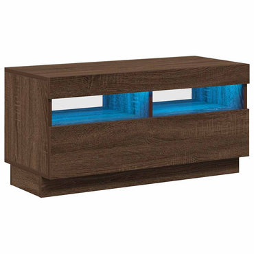 Meuble TV vidaXL avec lumières LED marron aspect chêne 80x35x40 cm