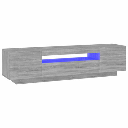 vidaXL Meuble TV avec lumières LED Gris Sonoma 160x35x40 cm