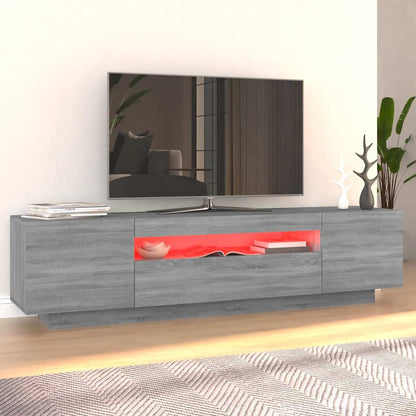 vidaXL Meuble TV avec lumières LED Gris Sonoma 160x35x40 cm