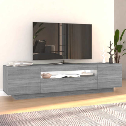 vidaXL Meuble TV avec lumières LED Gris Sonoma 160x35x40 cm