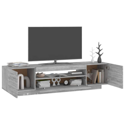 vidaXL Meuble TV avec lumières LED Gris Sonoma 160x35x40 cm