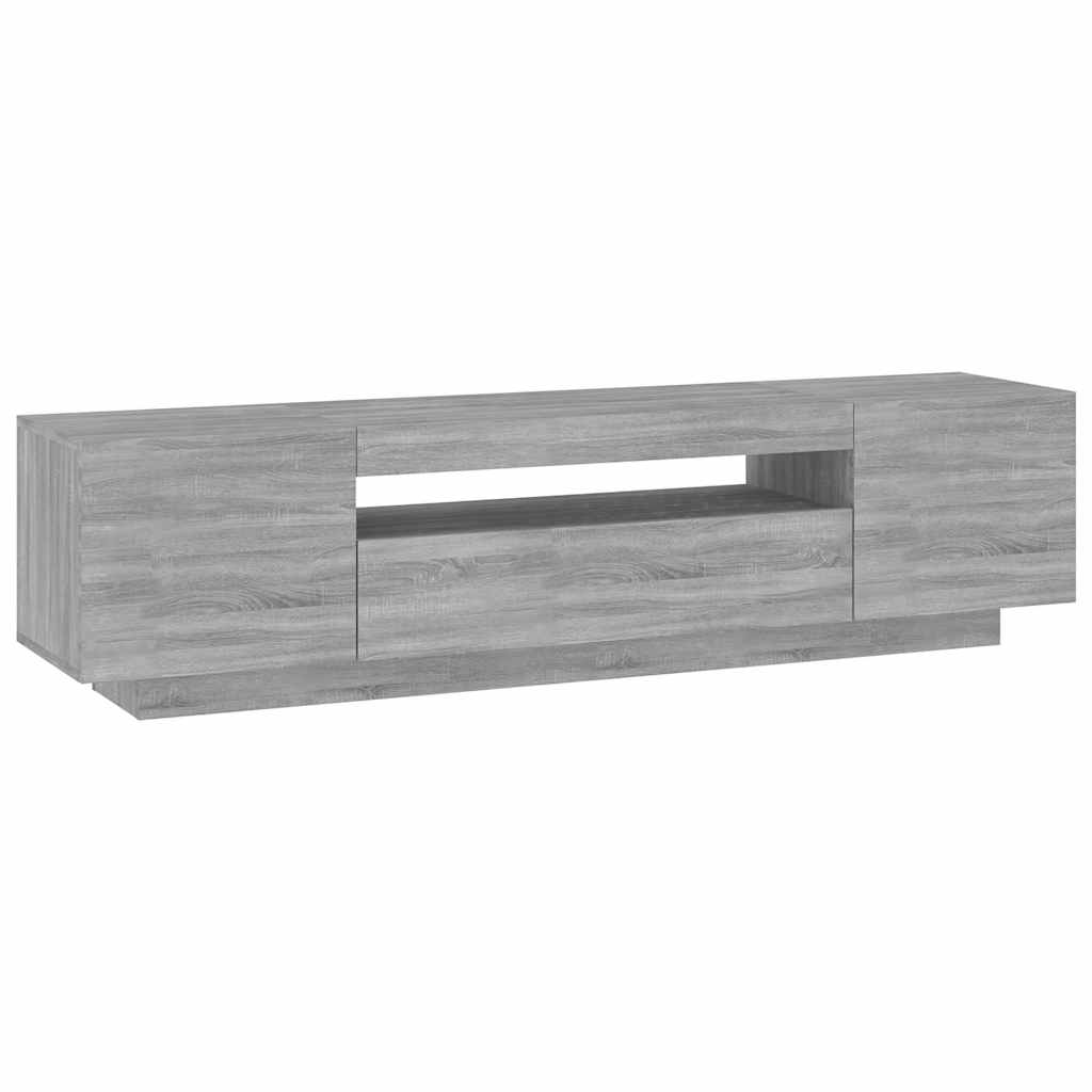 vidaXL Meuble TV avec lumières LED Gris Sonoma 160x35x40 cm