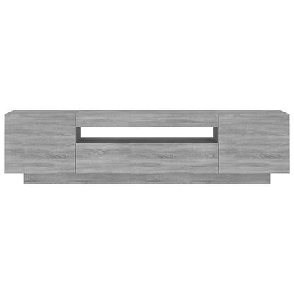 vidaXL Meuble TV avec lumières LED Gris Sonoma 160x35x40 cm