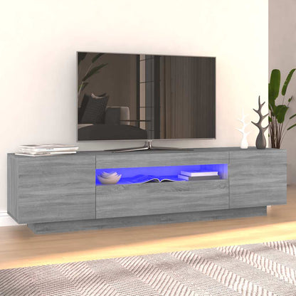 vidaXL Meuble TV avec lumières LED Gris Sonoma 160x35x40 cm