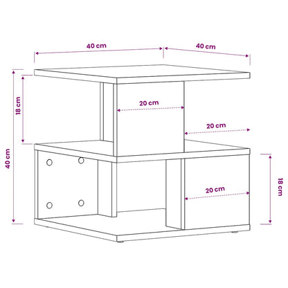 vidaXL Table d'appoint Marron aspect chêne 40x40x40 cm Bois d'ingénierie