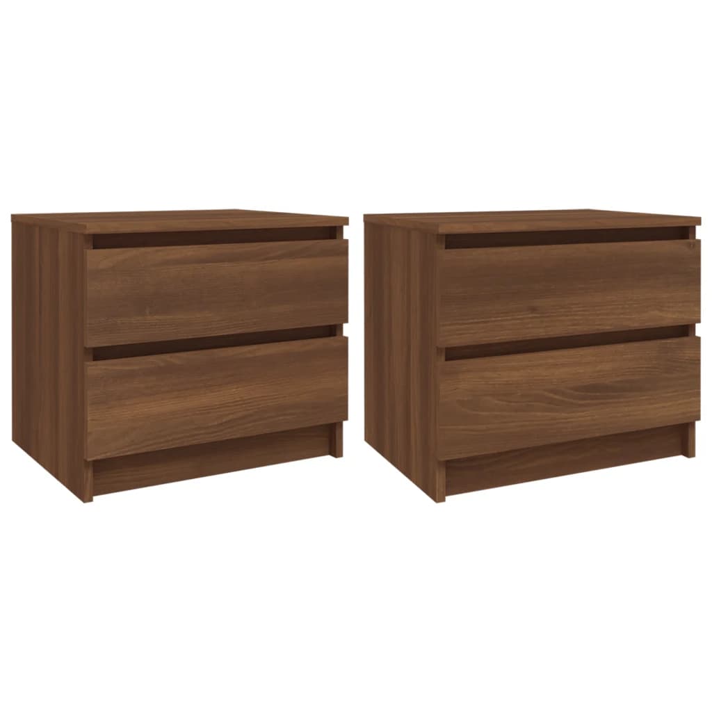 vidaXL Nachttische 2 Stk Braun Eichen-Optik 50x39x43,5cm Holzwerkstoff