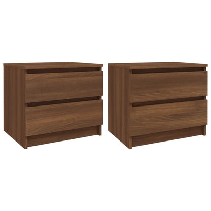 vidaXL Nachttische 2 Stk Braun Eichen-Optik 50x39x43,5cm Holzwerkstoff