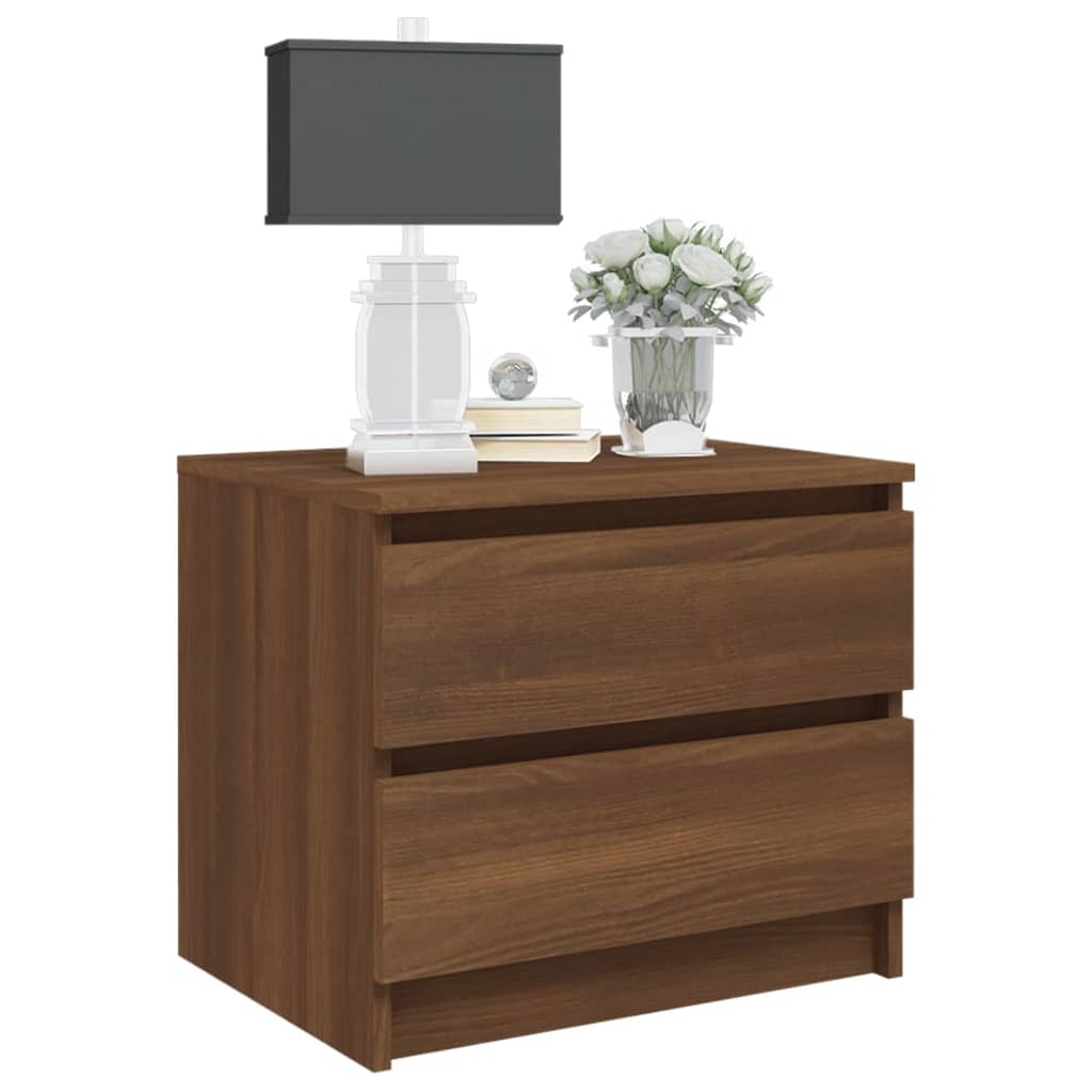 vidaXL Nachttische 2 Stk Braun Eichen-Optik 50x39x43,5cm Holzwerkstoff