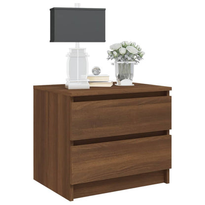vidaXL Nachttische 2 Stk Braun Eichen-Optik 50x39x43,5cm Holzwerkstoff
