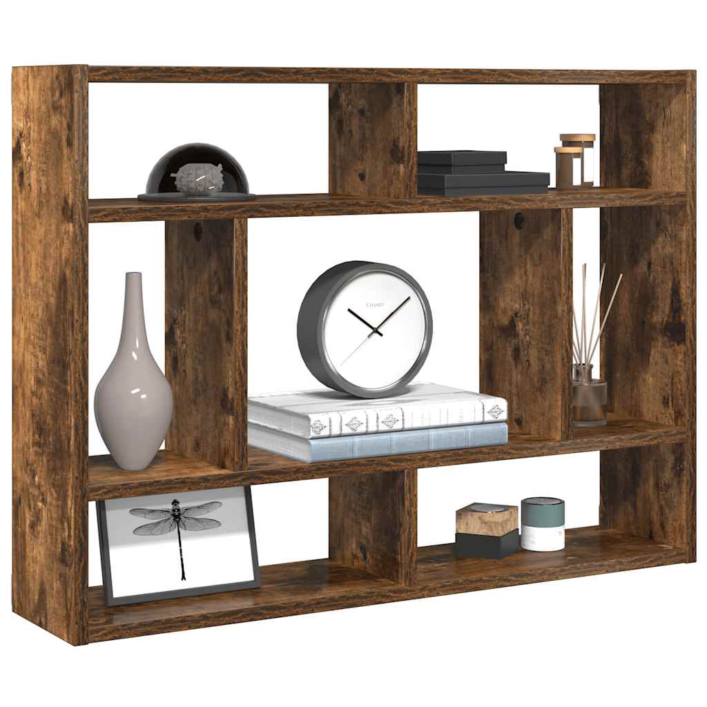 vidaXL Wandregal Räuchereiche 75x16x55 cm Holzwerkstoff